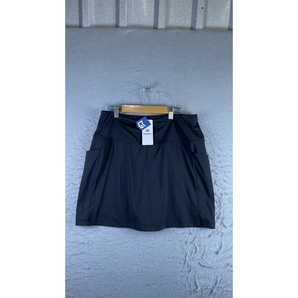 Gradual Skort Women Large Black New Athletic Tennis Golf Active Pockets